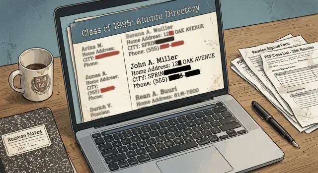Alumni directory contact details can stay online for years
