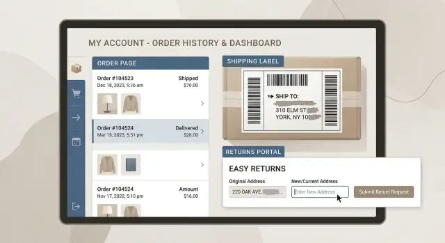 Shipping label history and where old addresses stay