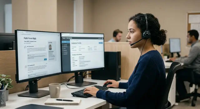 Customer support privacy cleanup for real-name replies