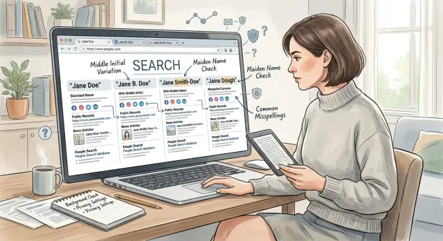 Data broker alias cleanup for maiden names and misspellings