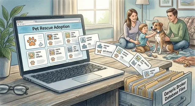 Pet adoption privacy: how rescue pages feed broker data