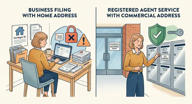 Registered agent services vs home address for privacy
