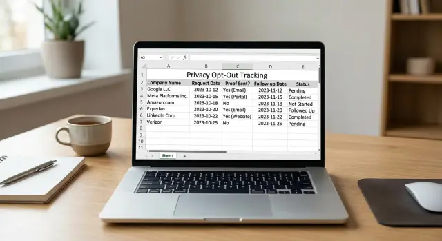 Opt out request spreadsheet you can actually keep updated