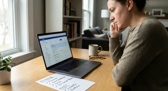 Remove personal details before a job search without hiding work