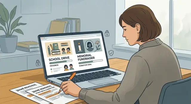Remove personal data from fundraising pages safely