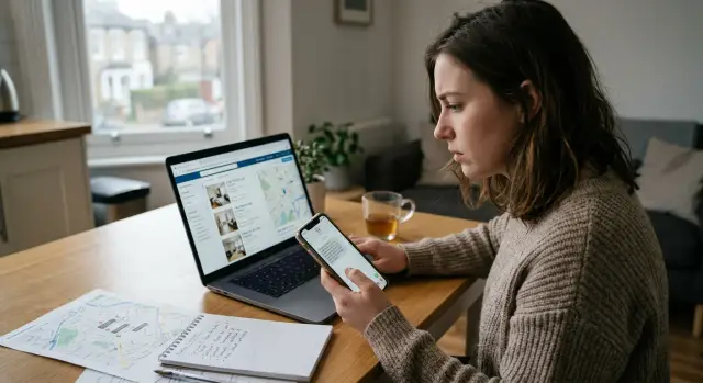 Rent collection phishing after a rental search