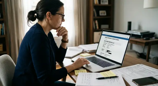 Remove home address from business license search pages