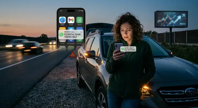 Fake roadside assistance calls after a breakdown search
