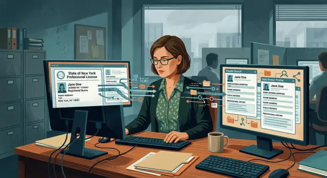 Professional license privacy and home address exposure